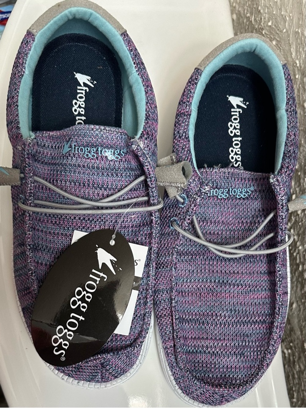 frogg toggs Women's Purple Knit Slip-On Loafers. normally $60